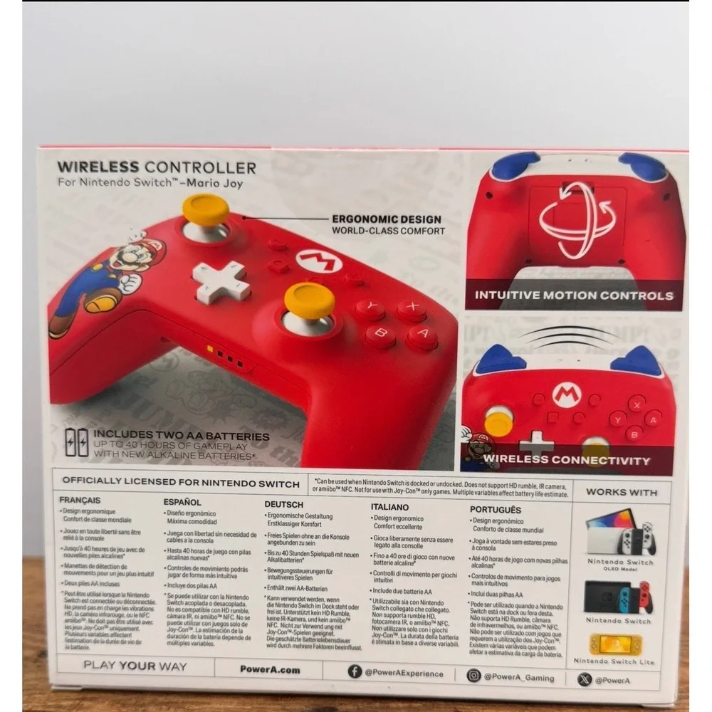 PowerA Super Mario Wireless Controller for Nintendo Switch 2 Lite Mario Joy Red